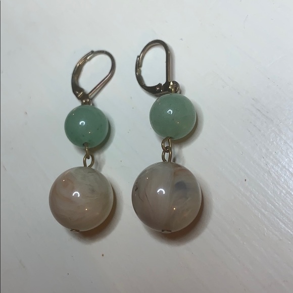 Jewelry - Stone marble boho earrings